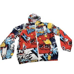 Kings Only Mens Large Red & Blue Windbreaker Jacket No Cap Salvage